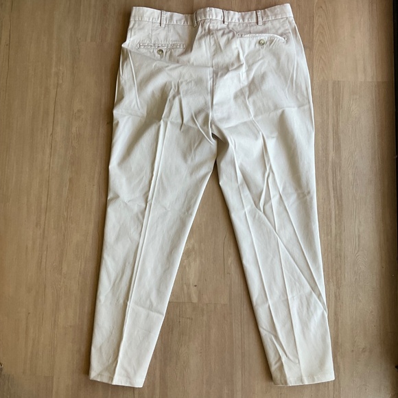 Peter Millar Pants Chino Pima Cotton flat front light Beige Stone size 38 Golf - Picture 9 of 16